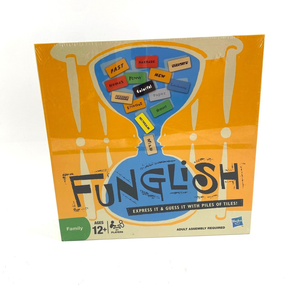 FUNGLISH Express It Guess It With Piles Of Tiles Family Board Game 12+Hasbro NEW
